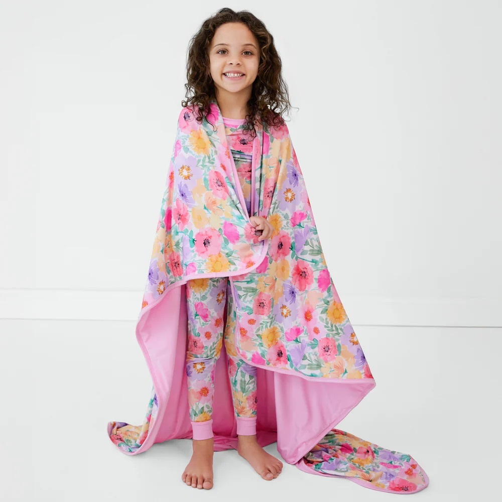 NWT Little Sleepies Watercolor Meadow cloud blanket